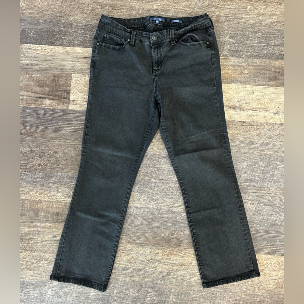 Revery Black Straight Leg Jeans Size 16 Mid Rise Denim Classic Fit